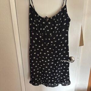 NWT Abercrombie Black mini Dress with White Floral Pattern